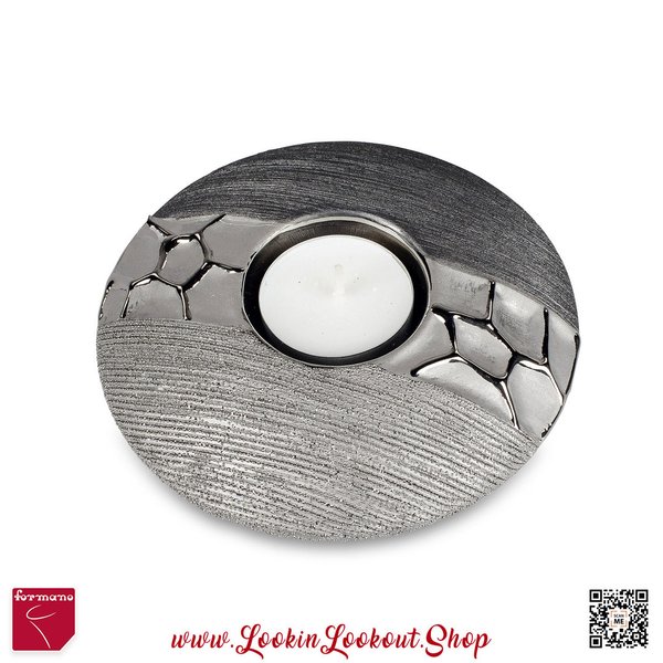 Formano Leuchter » Silber-Grau « 12 cm