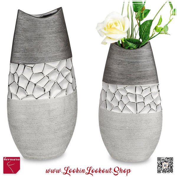 Formano Vase » Silber-Grau « 28 cm