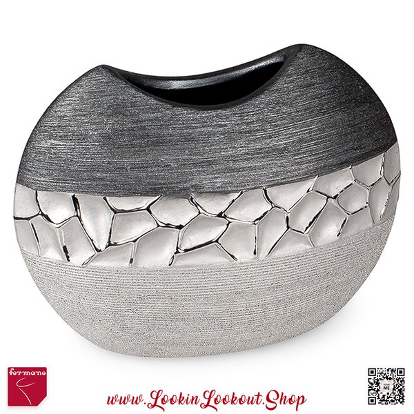 Formano Vase » Silber-Grau « 26x20 cm