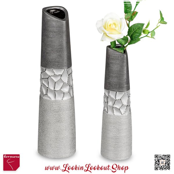 Formano Vase » Silber-Grau « 30 cm