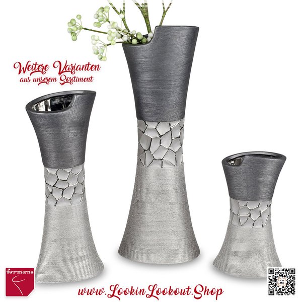 Formano Vase » Silber-Grau « 14x40 cm