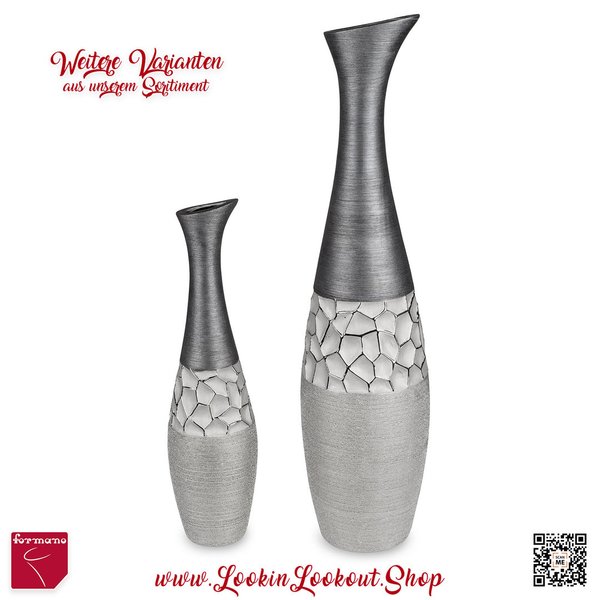 Formano Flaschen-Vase » Silber-Grau « 40 cm