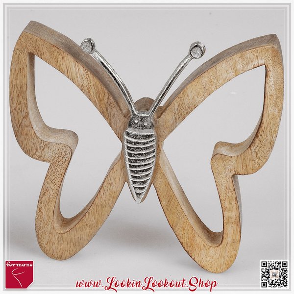 Formano » Schmetterling « 22cm Alu-Mango-Holz