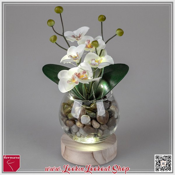 Deko-Licht » Orchidee « Creme mit LED 25cm