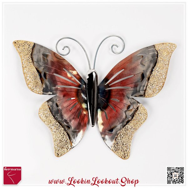 Formano Wanddeko » Schmetterling «  Rot Metall 28cm