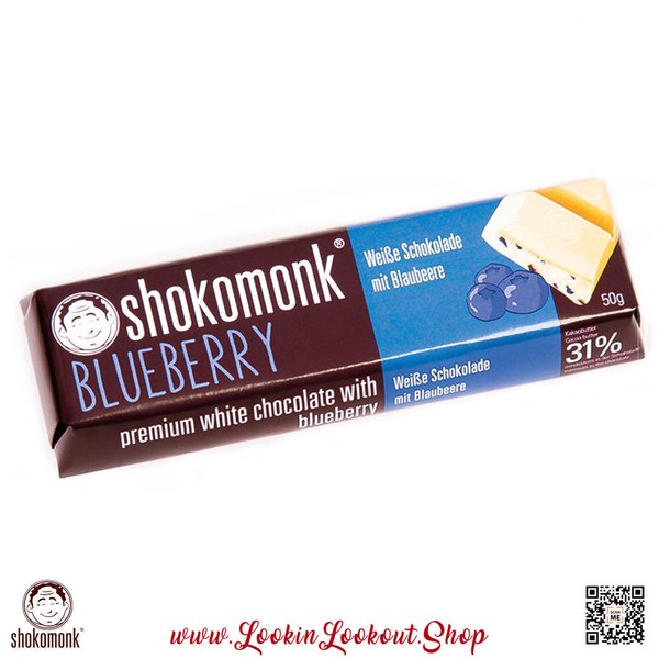 shokomonk » Blaubeere « Schokoriegel mit weißer Schokolade