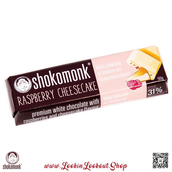 shokomonk » Himbeere und Käsekuchen « Schokoriegel mit weißer Schokolade