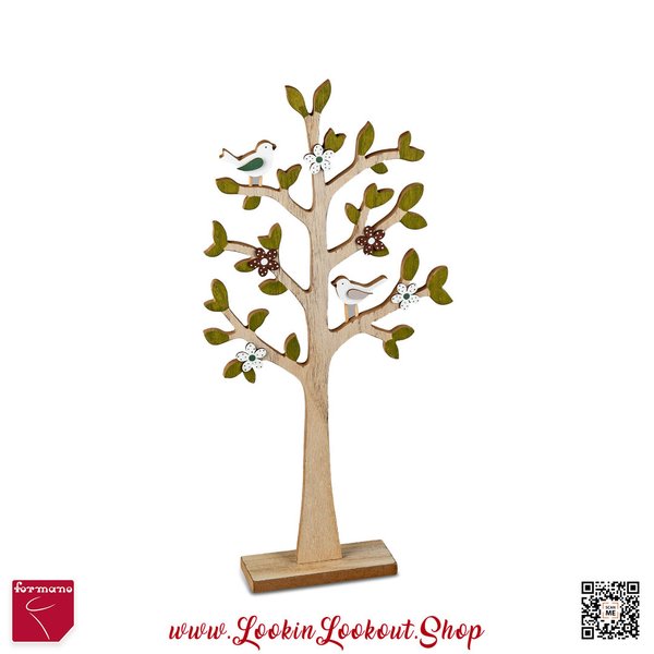 Formano » Deko-Baum mit Vögeln « 49cm Holz handbemalt