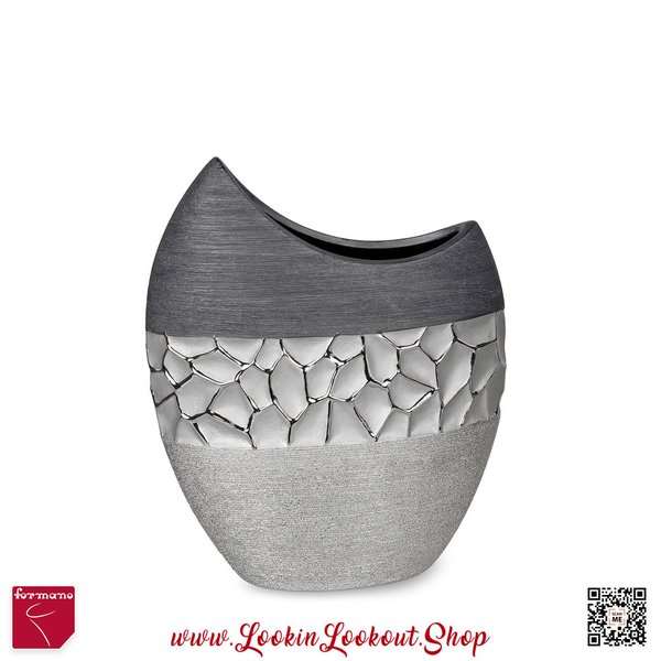 Formano Vase » Silber-Grau « 19x22 cm