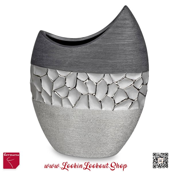 Formano Vase » Silber-Grau « 30x22 cm