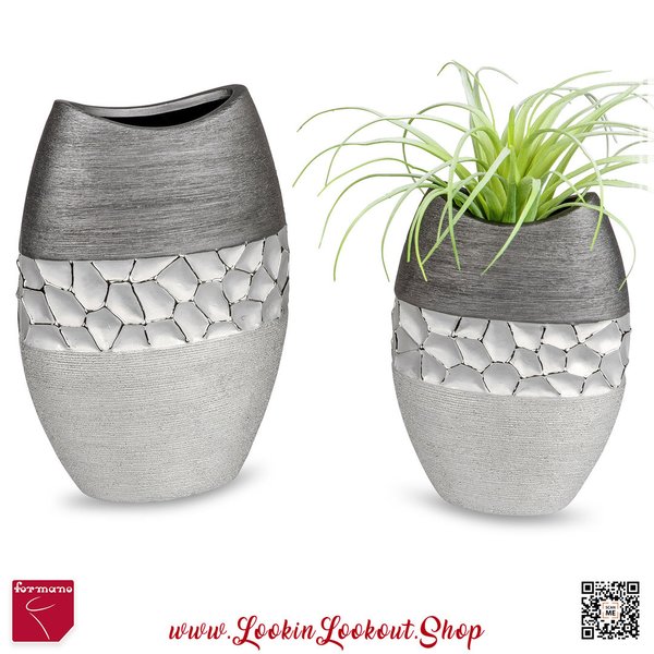 Formano Vase » Silber-Grau « 25 cm