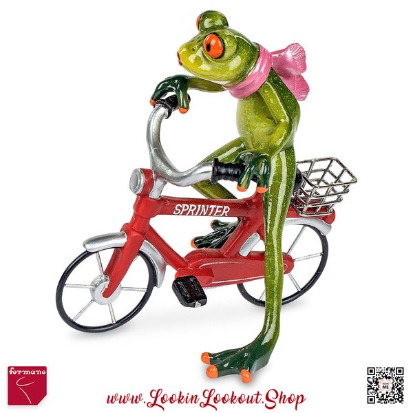 Formano Deko-Frosch » Fahrrad-Dame - rot  « hellgrün