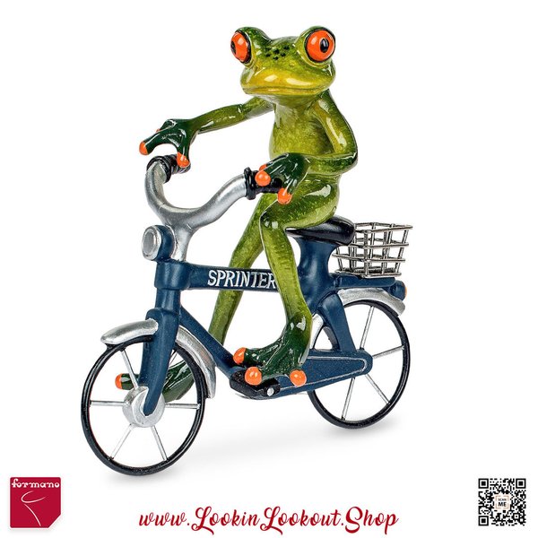 Formano Deko-Frosch » Fahrrad-Fahrer - grau  « hellgrün