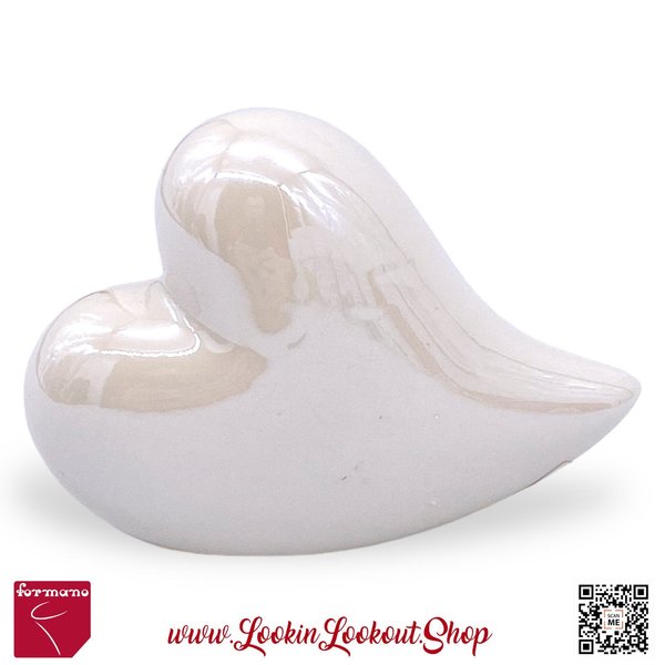 Formano » Deko-Herz « 9cm Keramik Weiß stehend